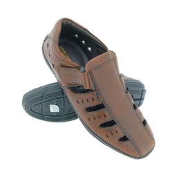 [SS052] BUCKAROO CRYSTAL BROWN MEN'S LETHER PACK SANDAL