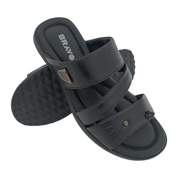 [C625] BRAVO BAMBI-04 BLACK MENS CASUAL CHAPPAL