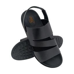 [S194] HITZ 6753 BLACK MENS LEATHER SANDAL