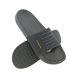 [CC966] ABROS AWSG7037 D.GREY/MUSTARD MENS FLIPFLOP SLIPPER