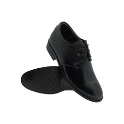 [B591] ID2219 BLACK MENS LATHER FORMAL LACEUP SHOE