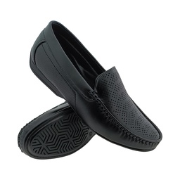[E508] IDDI D20 BLACK MENS BORDER LOAFER