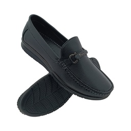 [E560] REALFOX BLACK MENS BORDER LOAFER