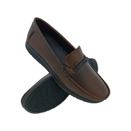 [E555] REALFOX BROWN MENS BORDER LOAFER