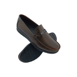[E547] REALFOX BROWN MENS BORDER LOAFER