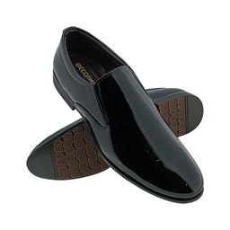 [E941] ECCO/COMFORT PAT;1603 BLACK MENS SLIPON SHOE