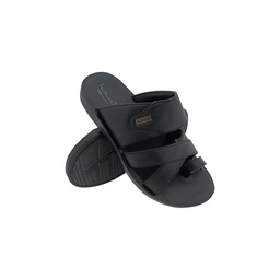 [CC819] WALKAROO WE1326 BLACK MENS CHAPPAL